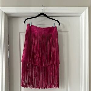 Pink Fringed Skirt